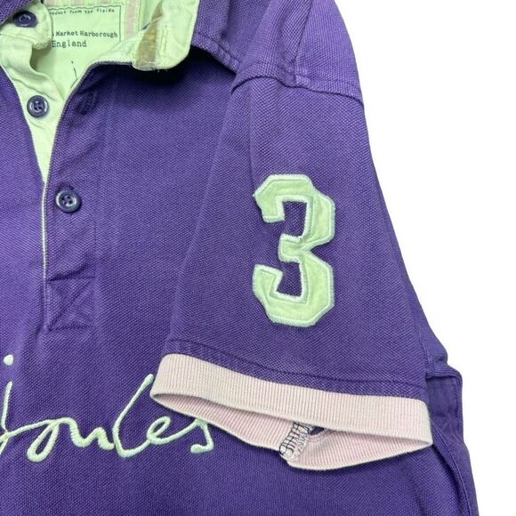 Joules Rugby Polo Short Sleeve Shirt Womens Small S Purple Pink - Picture 6 of 11